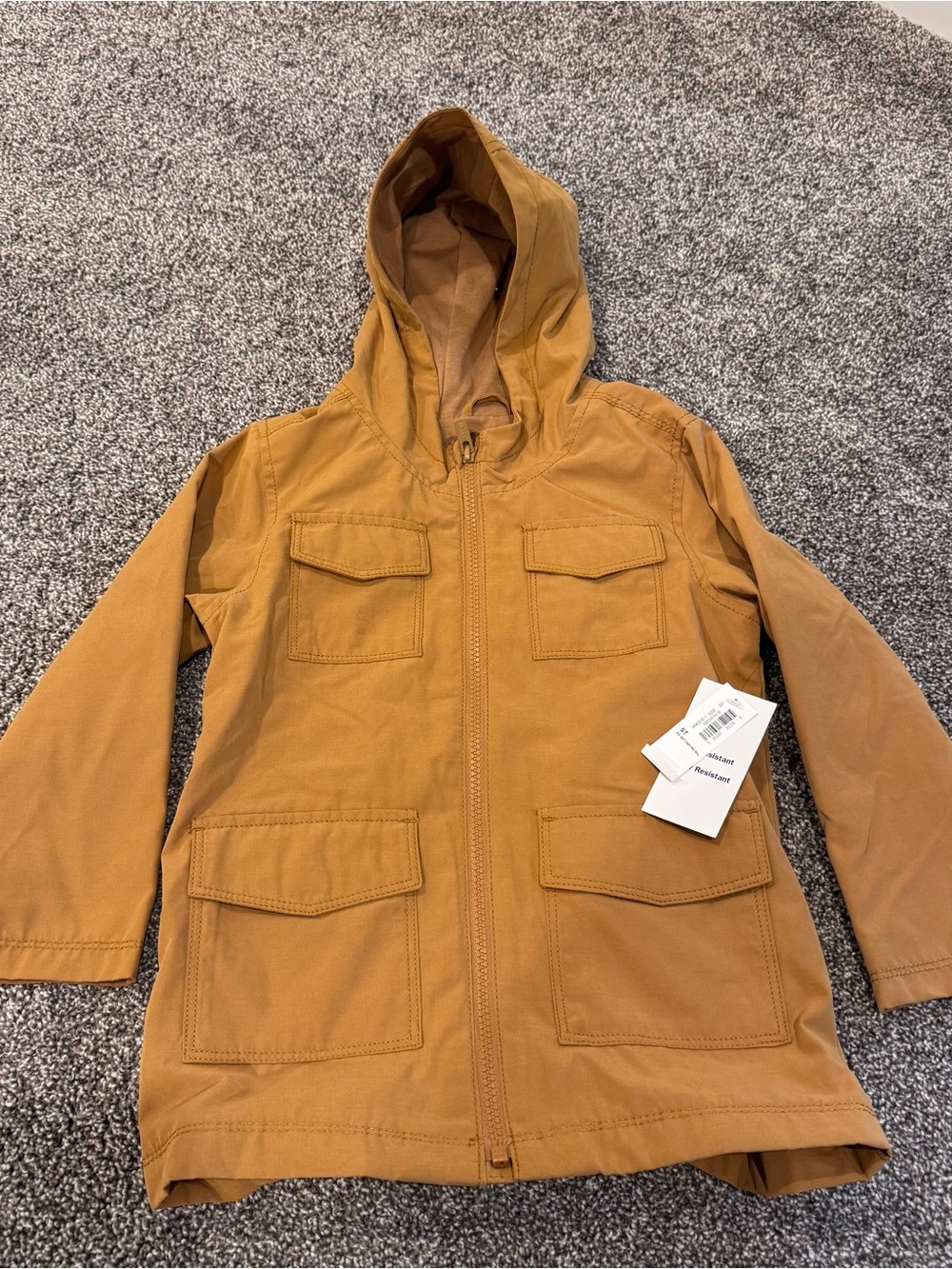 Old Navy Caramel-Tone Hooded Utility Jacket 5t water resistant